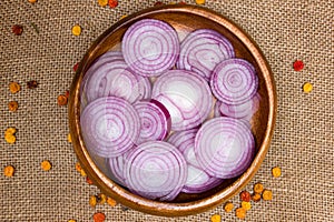 Chopped red onions