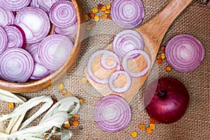 Chopped red onions