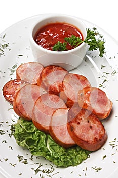 chopped sausages