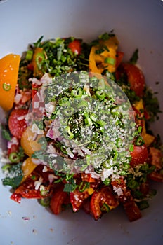 Chopped tomatoes, herbs and salt mixture