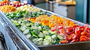 Chopped Vegetables Ready For Salad Preparation