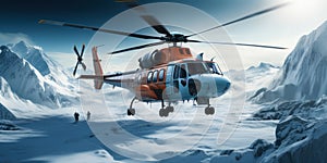 Chopper on Ice Alpine Glacier Rescue