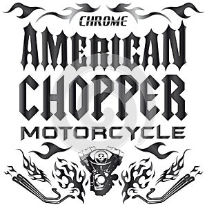 Chopper Motorcycle elements - lettering