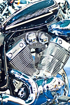 Chopper motorcycle engine