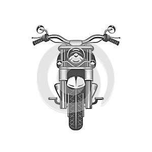 Chopper motorcycle front side isolated