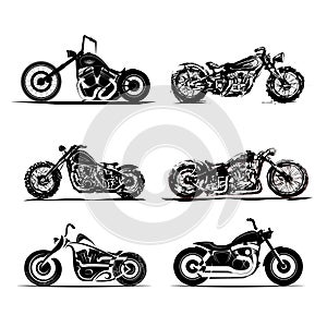 chopper motorcycle silhouette classic road motorbikes custom