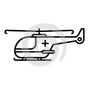 Chopper rescue helicopter icon outline vector. Military transport