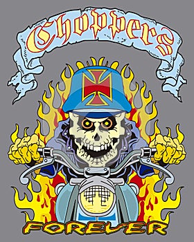 Chopper and rider illustration