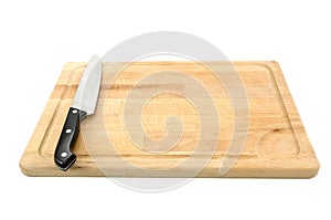 Chopping board and knife photo