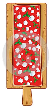 Chopping board with Pizza margherita