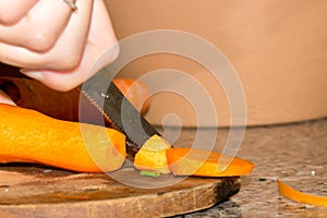 Chopping carrot
