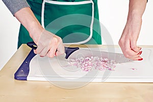 Chopping onion