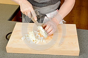 Chopping onion