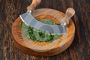 Chopping parsley