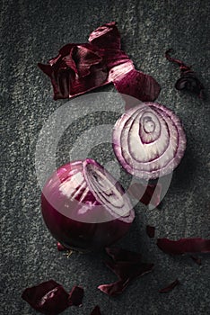 Chopping red Onion photo