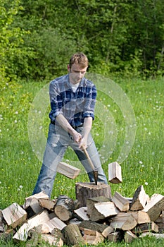 Chopping wood photo