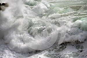 Choppy sea on Aguas Blancas beach