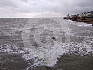 A choppy sea viewed from Hastings pier