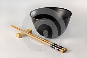 Chopstick and bowl photo