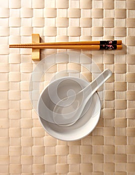 Chopstick and bowl