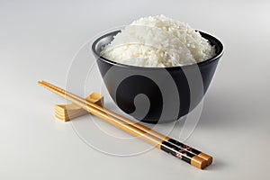 Chopstick and rice photo