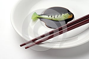 Chopsticks with artificial fishing bait