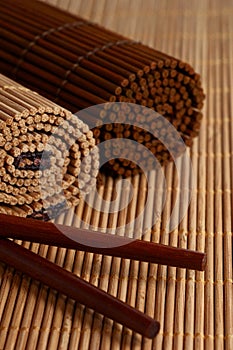 Chopsticks and Bamboo mat