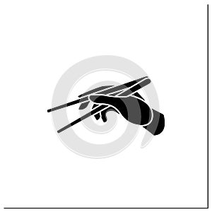 Chopsticks glyph icon