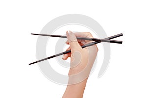 Chopsticks in a hand