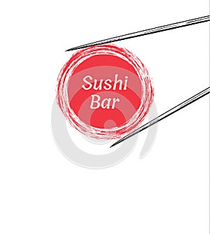 Chopsticks Holding Sushi Roll Frame