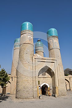 Chor Minor in Bukhara, Uzbekistan. Asia.