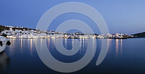 Chora by night, Mykonos, Greece