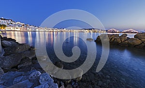 Chora by night, Mykonos, Greece photo