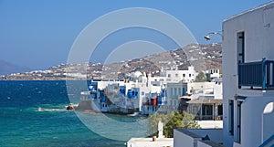 Chora village Little Venice - Mykonos Cyclades island - Aegean sea - Greece