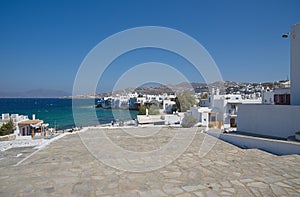 Chora village Little Venice - Mykonos Cyclades island - Aegean sea - Greece