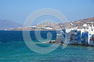 Chora village Little Venice - Mykonos Cyclades island - Aegean sea - Greece