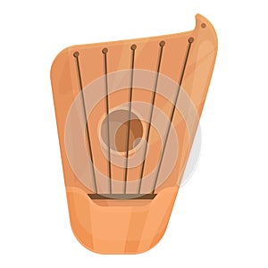 Chord harp icon cartoon vector. Music instrument