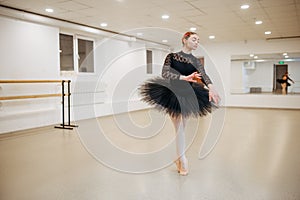 Choreographer, ballerina in class, ballet school