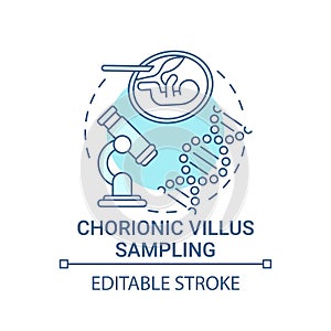 Chorionic villus sampling blue concept icon photo
