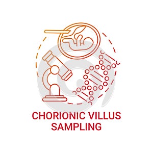 Chorionic villus sampling red gradient concept icon
