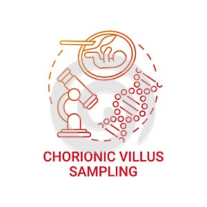 Chorionic villus sampling red gradient concept icon photo