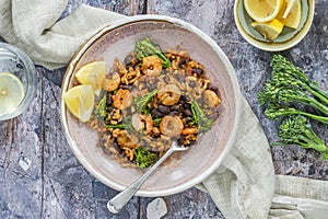 Chorizo and prawns rice