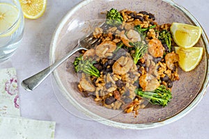 Chorizo and prawns rice