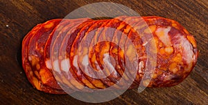 Chorizo sausage slices