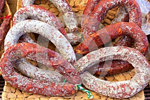 Chorizo sausage traditional pork meat food Spain