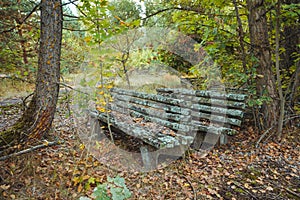 Chornobyl exclusion zone. Radioactive zone in Pripyat city - abandoned ghost town. Chernobyl history of catastrophe