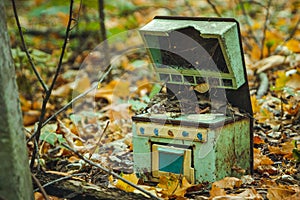 Chornobyl exclusion zone. Radioactive zone in Pripyat city - abandoned ghost town. Chernobyl history of catastrophe