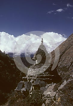 Chorten and mountains