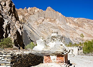 Chortens or Stupas during Markha Trek, Markha Valley, Ladakh, India