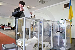 Voting in the polling station in Ukraine